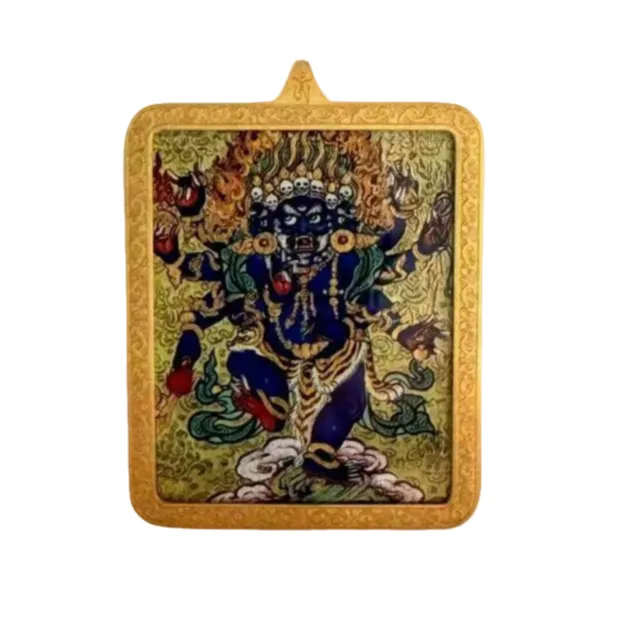 唐卡 热贡 画风 大黑天 随身携带寓意精美