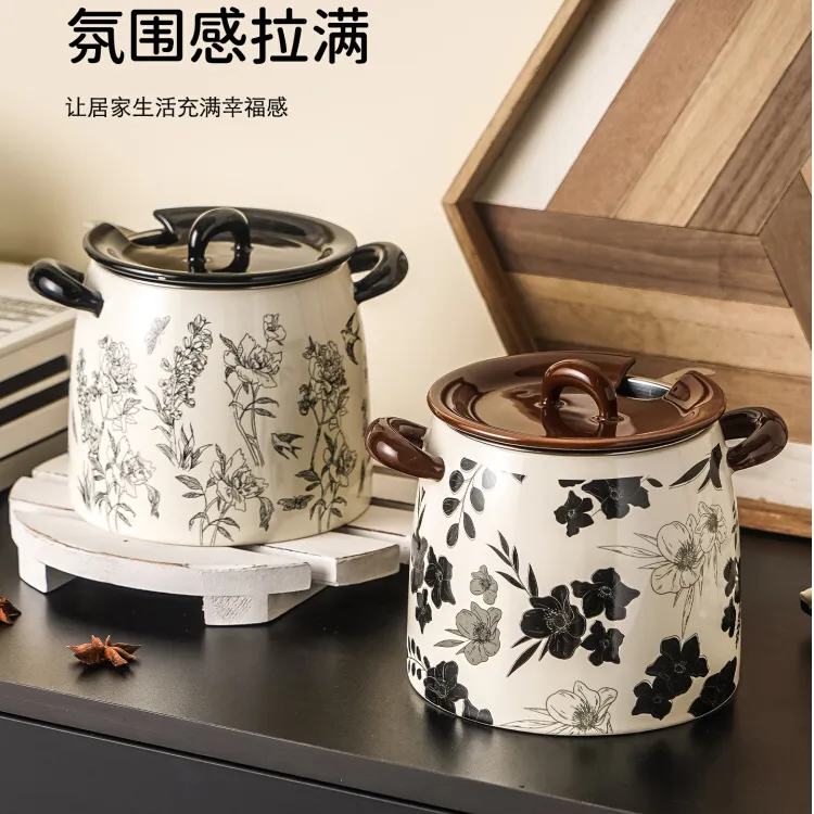 【楠楠姐专属】瓶储物罐法式猪油罐大容量大号耐高温炖盅陶瓷家用