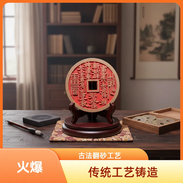 山鬼花钱道家正品纯黄铜古法翻砂工艺点砂工艺