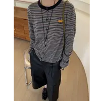 秋冬细针南瓜条纹宽松开衫蓬松软糯毛衣开衫针织衫