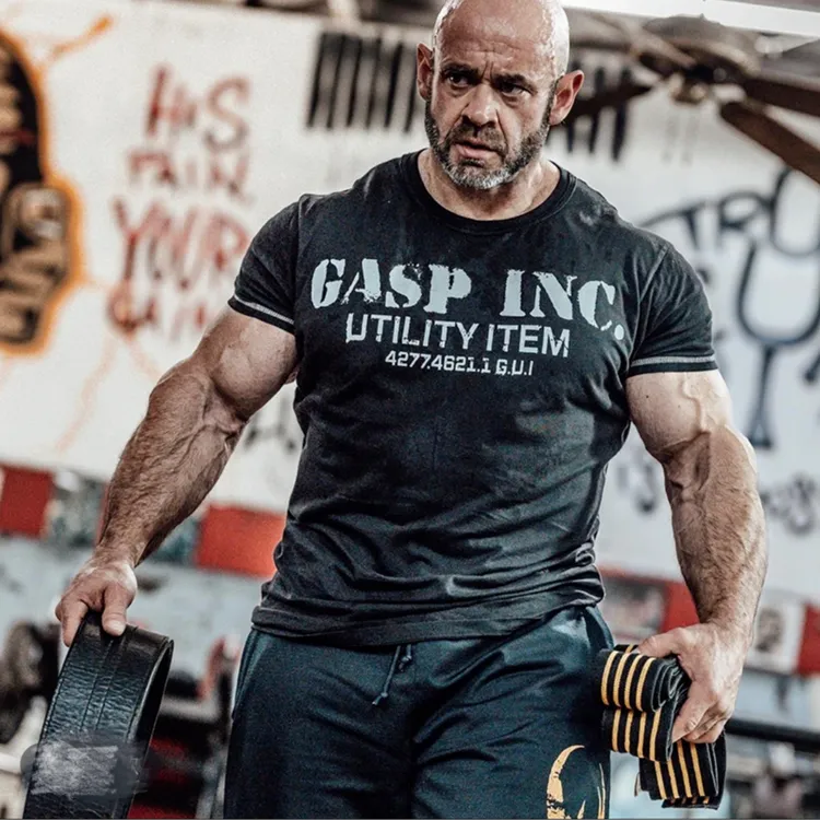 原版盖世3D裁剪新款健身健美美式潮流运动跑篮球训练短袖T恤