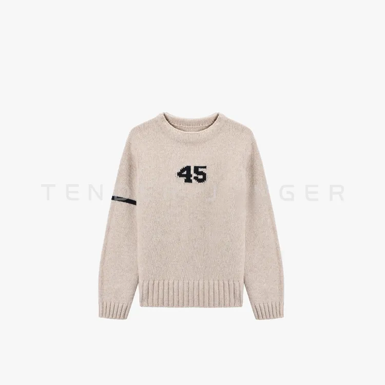 Tender Jinger｜线下专供 数字刺绣圆领针织衫T54BBS50654