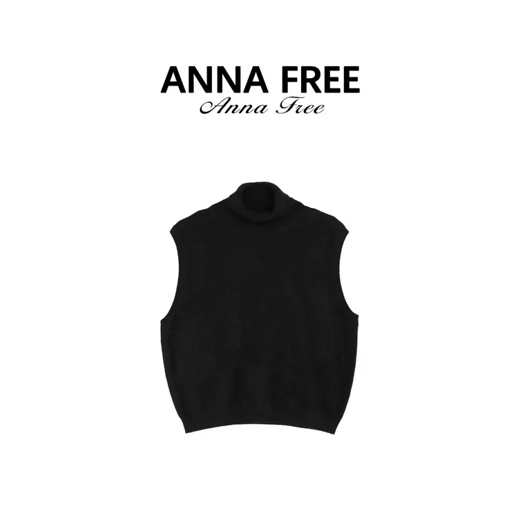 ANNA FREE 韩系无袖毛衣背心2025秋季新款外搭马甲设计感Z8653