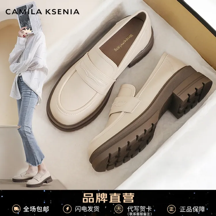 官网小c&k旗舰店乐福鞋女款2025新款鞋子多巴胺百搭时尚软底单鞋