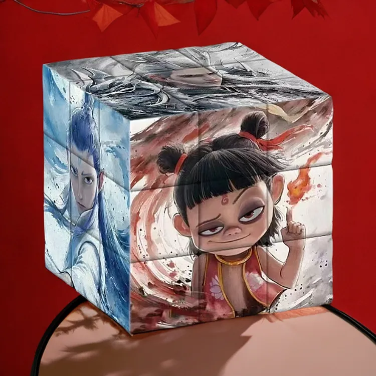哪吒敖丙三阶魔方礼物创意解压玩具训练益智吓人开发哪吒魔方