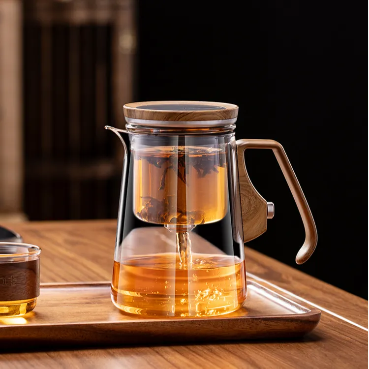 磁吸式飘逸杯茶壶玻璃内胆茶水分离高端办公家用茶壶茶具