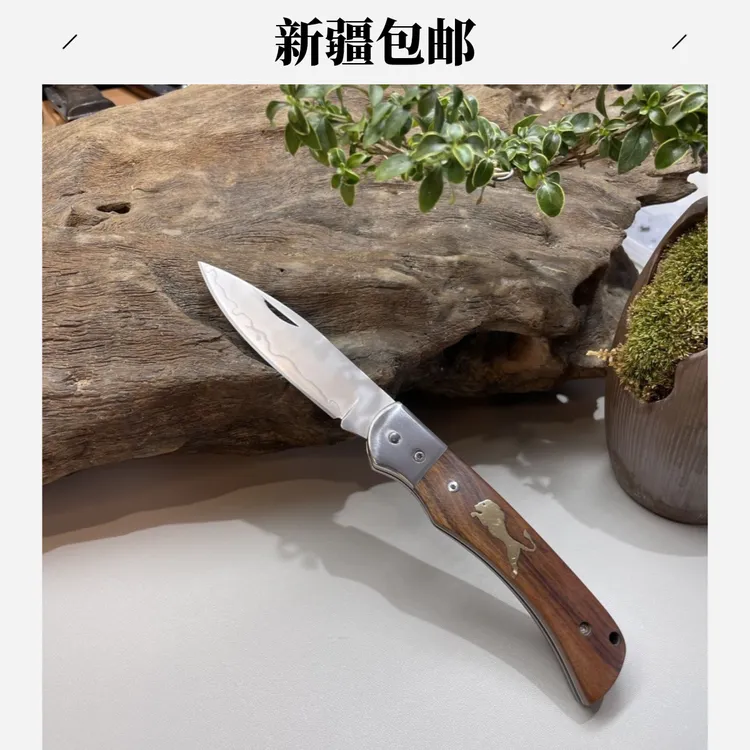 新疆可发加强加厚大马士革狮身加强钢超高质量锻打锋利手工瓜果刀