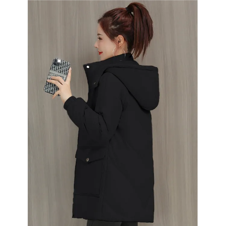 韩版中长款羽绒服女2025宽松减龄显瘦加厚冬季女羽绒衣小个子外套