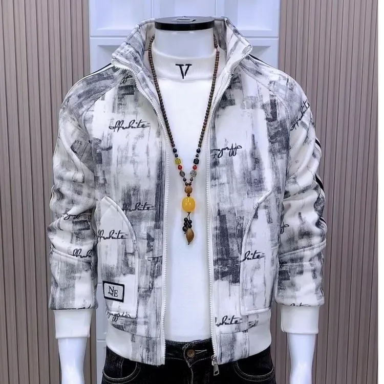 春秋新款男士夹克外套时尚休闲百搭潮流男士外套秋冬款韩版夹克男