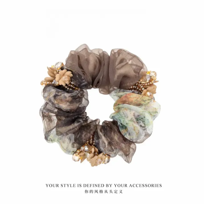 莫奈花园 优雅温柔手工纱面发圈联名正版原创首发 NN319 工作风