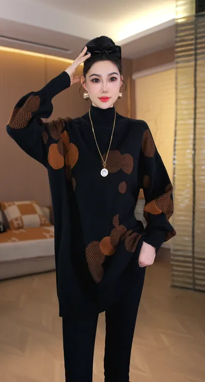 加厚保暖【景深几何】秋冬爆款加厚毛衣毛衣上衣-1188#