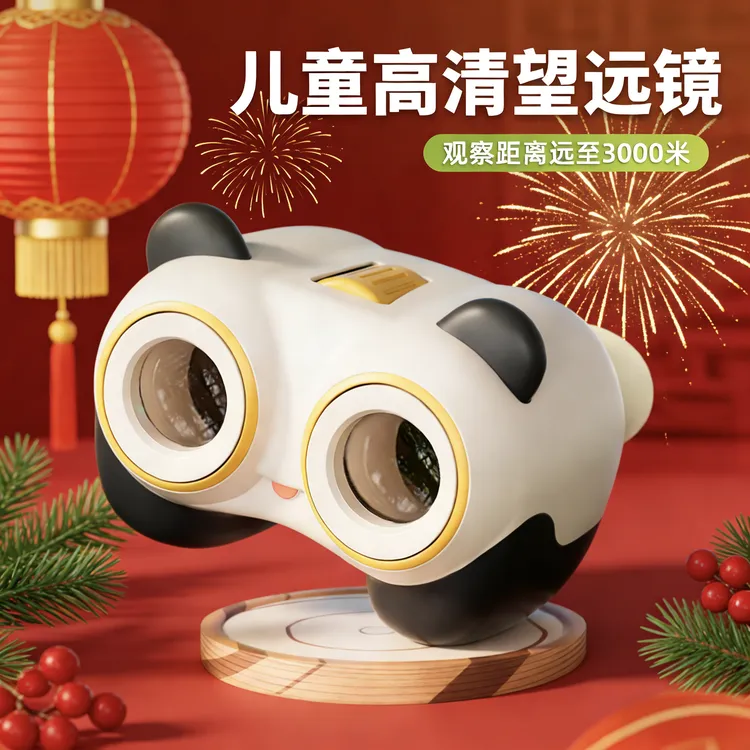 柯学基迪熊猫儿童望远镜儿童3到10岁光学高清科学实验户外玩具