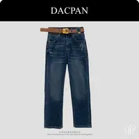 DACPAN-“态度”高腰字母烟管 牛仔 裤  2025/盼·PP 98522