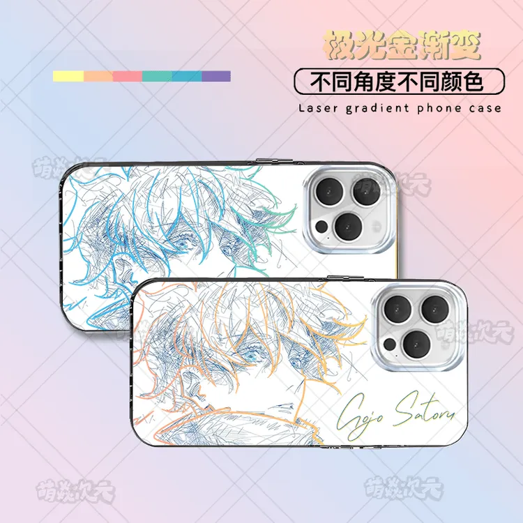 五条悟线稿适用苹果华为VIVO小米红米OPPO一加二次元极光金手机壳