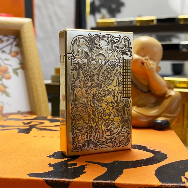 朗声煤油火机 财色双收 纯铜一体打火机裸机