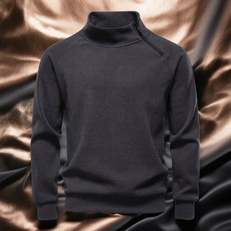 秋冬半高领拉链男士德绒打底衫男冬季卫衣保暖内搭双面绒长袖t恤