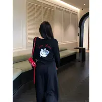 黑泽玄七秋季新款Kitty猫上衣女韩系高级感毛针织衫裤子套装