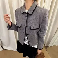 1722富家小千金 撞色小香风外套