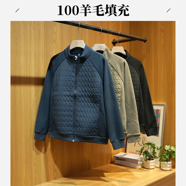 100羊毛填充冬季男士休闲保暖棉衣百搭立领棉服外套ZJ254-0701