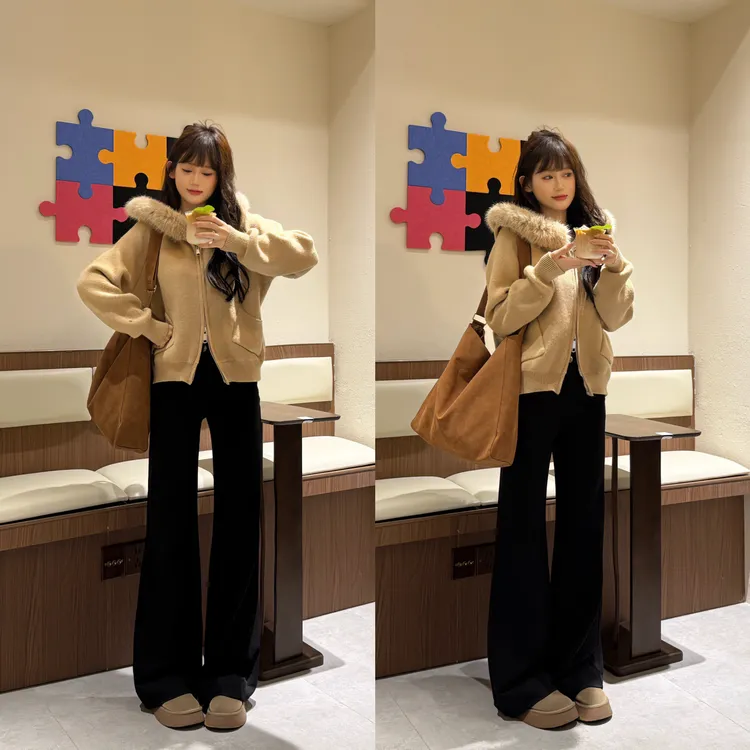 秋冬新款阔腿喇叭牛仔裤女2025年爆款高腰显瘦窄版直筒休闲裤子