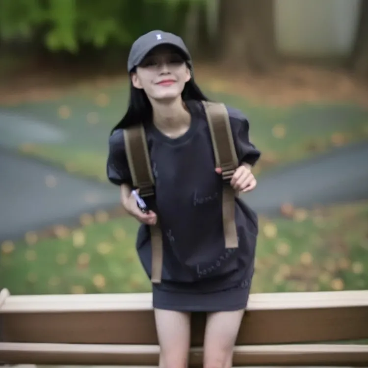 高级感运动套装女夏季网红时尚休闲炸街美式复古半身裙两件套减龄