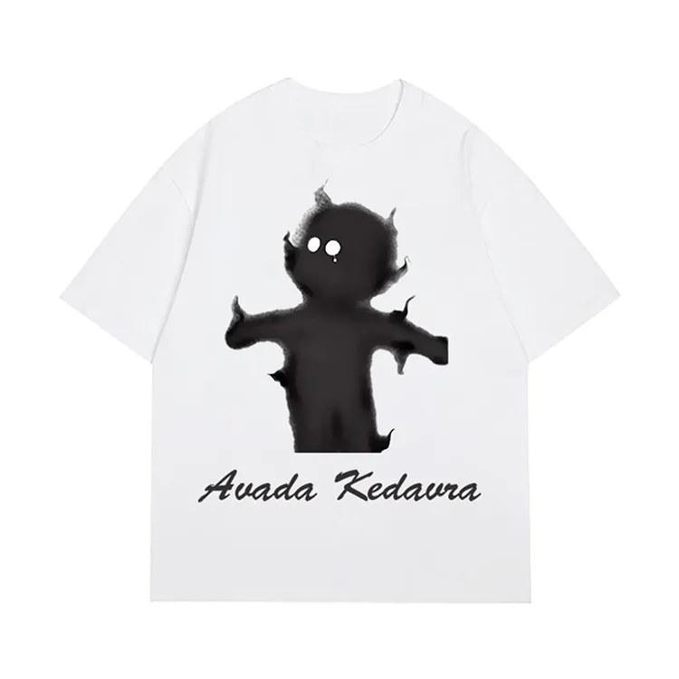 【阿瓦达啃大瓜】中索命咒灵魂小人印花圆领宽松T恤夏季纯棉透气ins