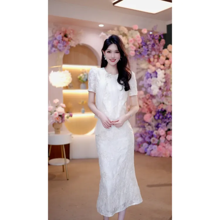 2025夏季新款气质套装时尚遮肉修身显瘦轻奢名媛法式两件套6185