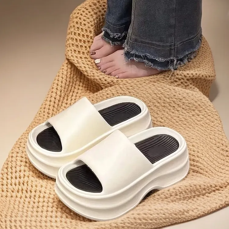 居家高跟外穿ins一字型凉鞋厚底夏季拼色防滑浴室运动一字拖