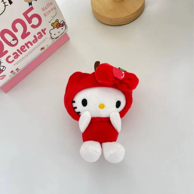 【Hello Kitty 50周年苹果】毛绒包挂红色复古中古风ins款百搭挂件