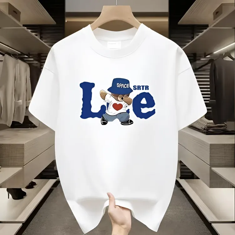 夏季新款常规欧货字母印花网红短袖帅气男装圆领半袖T恤休闲纯棉