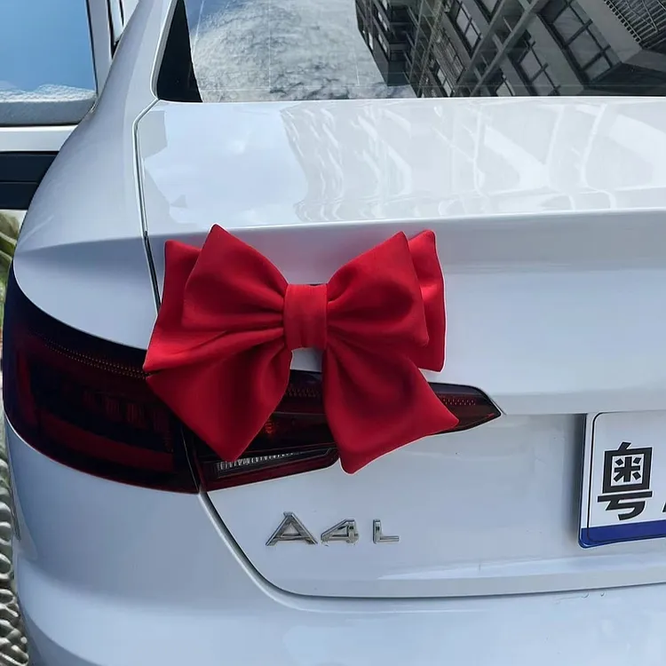 车尾蝴蝶结装饰品挂件后背箱车贴饰品汽车尾部摆件车载摩托车玩偶