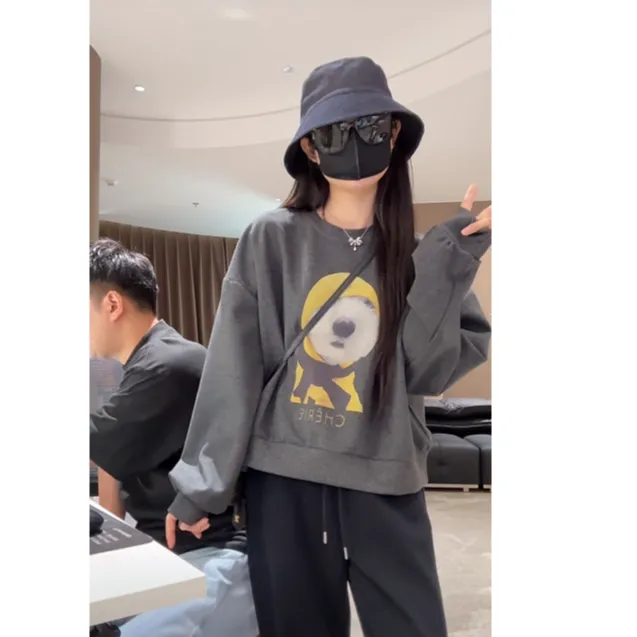 宿慕SUMU女士卫衣秋季2025新款休闲舒适时尚圆领长袖上衣女装1601