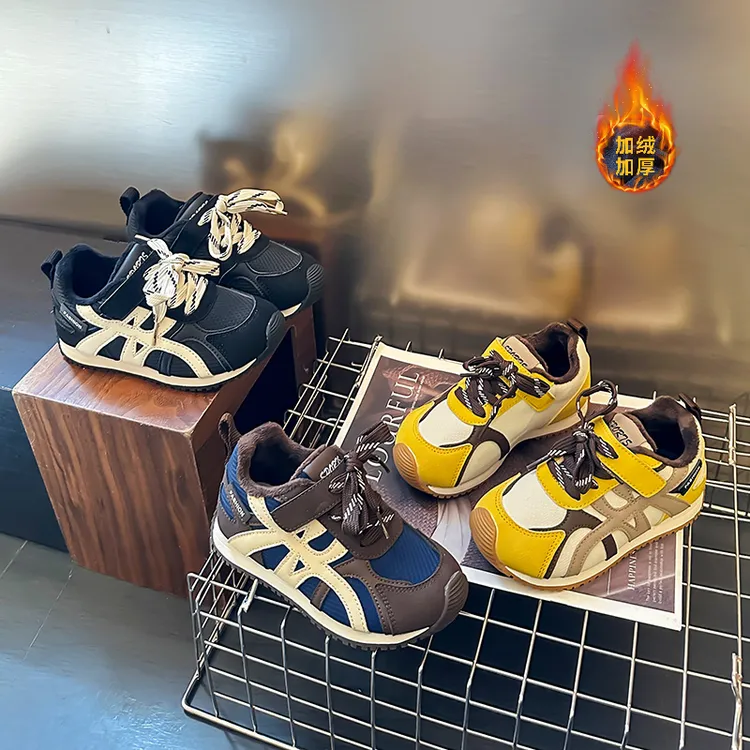 2025年冬季款儿童时尚百搭休闲运动鞋加绒保暖轻便德迅鞋 2506 TY