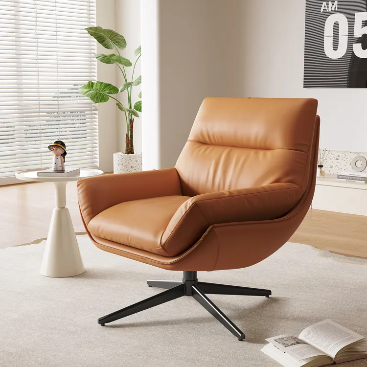 意式单人旋转沙发椅家用客厅阳台书房休闲轻奢懒人躺椅劳伦斯转椅