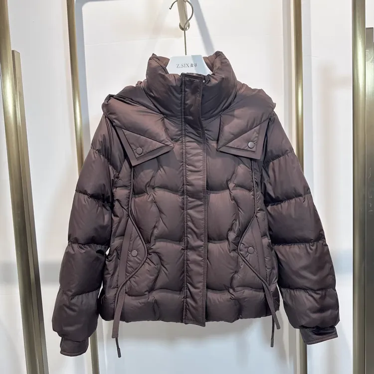 麦寻女装2025冬季新款YRSZS10A宽松韩版连帽休闲绒短款服外套百搭