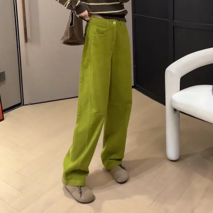 【灵感光艺】 秋季新款设计感显瘦纯色灯芯绒休闲裤女