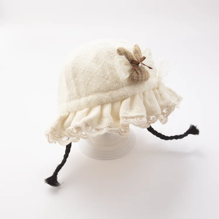 秋季新款原创网红新款儿童帽洋气时尚可爱新婴儿帽辫子造型假发帽