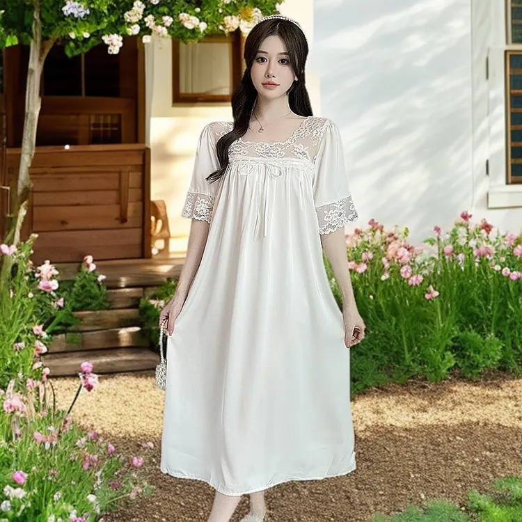 性感女士冰丝睡衣女夏季睡裙带胸垫网红轻奢高级感家居服女可外穿