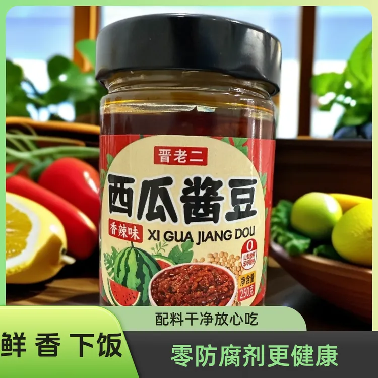 【晋老二】支持试吃西瓜酱豆河南安徽特产正宗好味道香辣五香下饭