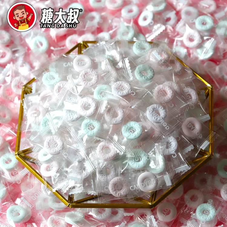 【无糖薄荷糖】糖大叔清新口气圈圈糖散装招待糖批发糖果零食润喉糖