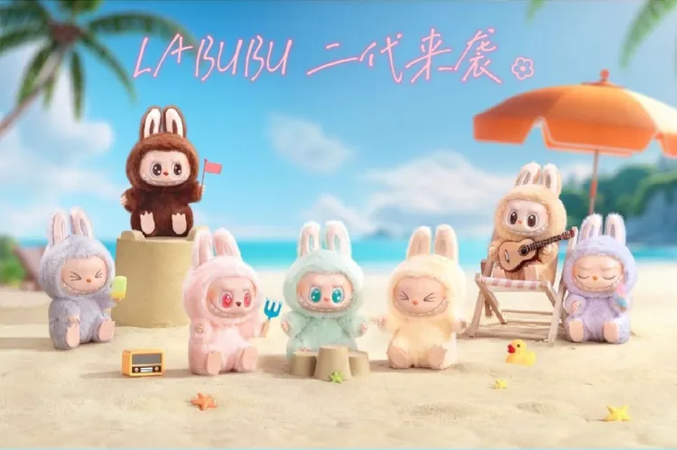 【礼盒+卡片】二代拉布拉布毛绒公仔搪胶玩具隐藏款