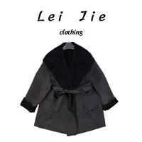 【Lei Jie】100%高支羊毛撞色大衣807
