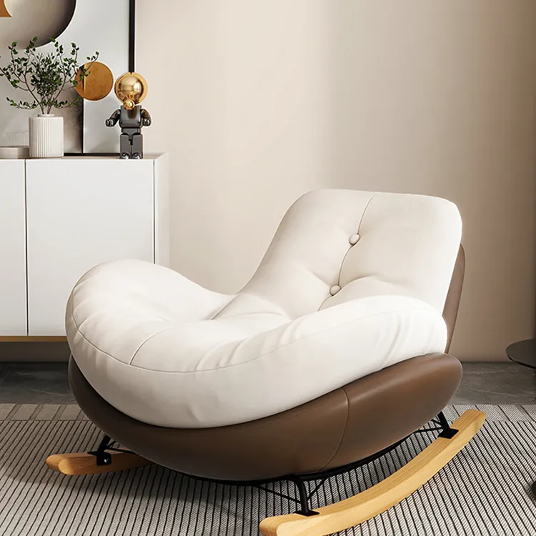 蛋壳摇摇椅大人躺椅阳台家用单人休闲椅客厅轻奢逍遥椅沙发椅单人