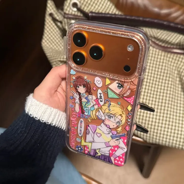 持枪少女适用苹果17手机壳iPhone16Pro高级12/15Pro女/14proMax