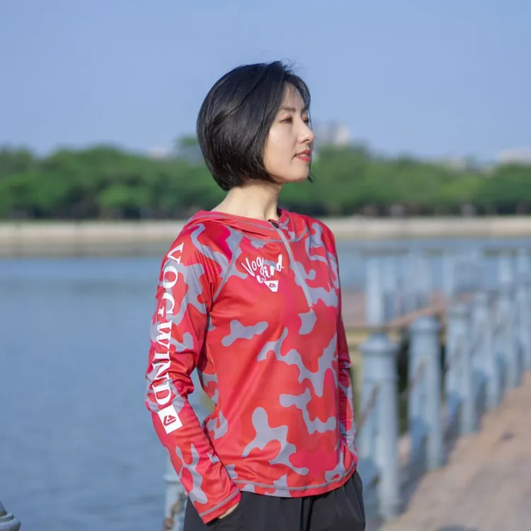 【运动长袖女】新款春秋印花迷彩连帽运动休闲女款户外薄款宽松长袖