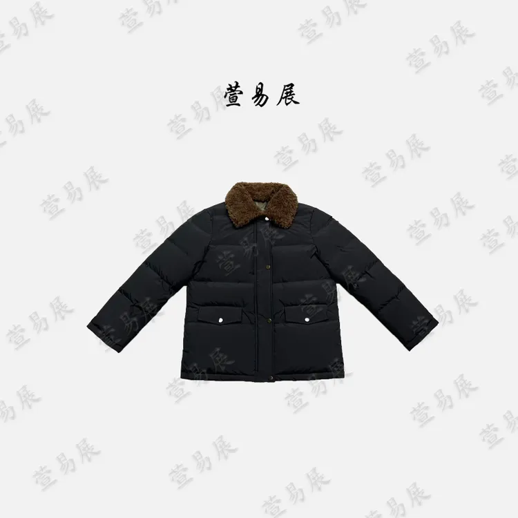 萱易展-“芬兰雾都”90白鹅绒可拆羊毛领撞色绵羊皮鹅绒服-WT110701