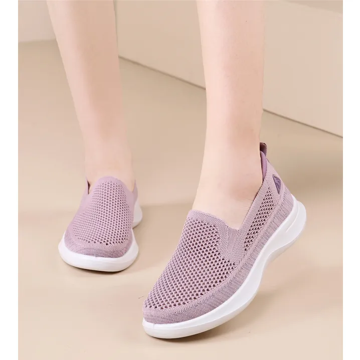 2025新款透气百搭舒适女网鞋一脚蹬软底休闲健步鞋小众老北京布鞋