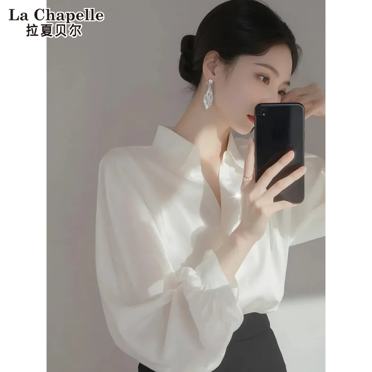 拉夏贝尔衬衫女款爆款2025网红洋气女炸街纯欲慵懒风衣服女装