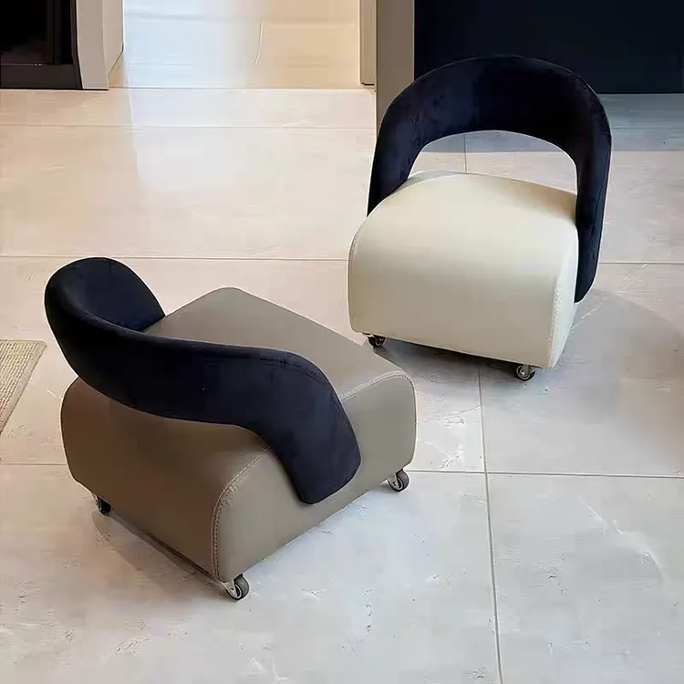 轻奢中古风复古溜溜凳换鞋凳万能小凳皮质免360°旋转静音
