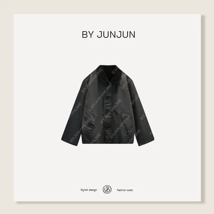 BYJUNJUN 2025冬季新款耶鲁旧刊重工洗褪工艺面料羽绒外套